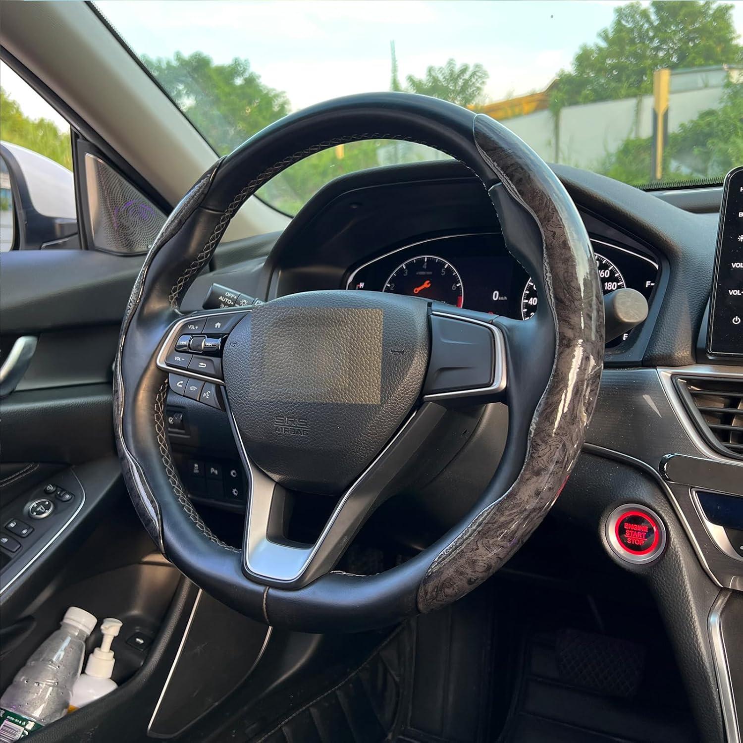 Funda de Volante Mtverver 23 Grano de Madera Negra Universal