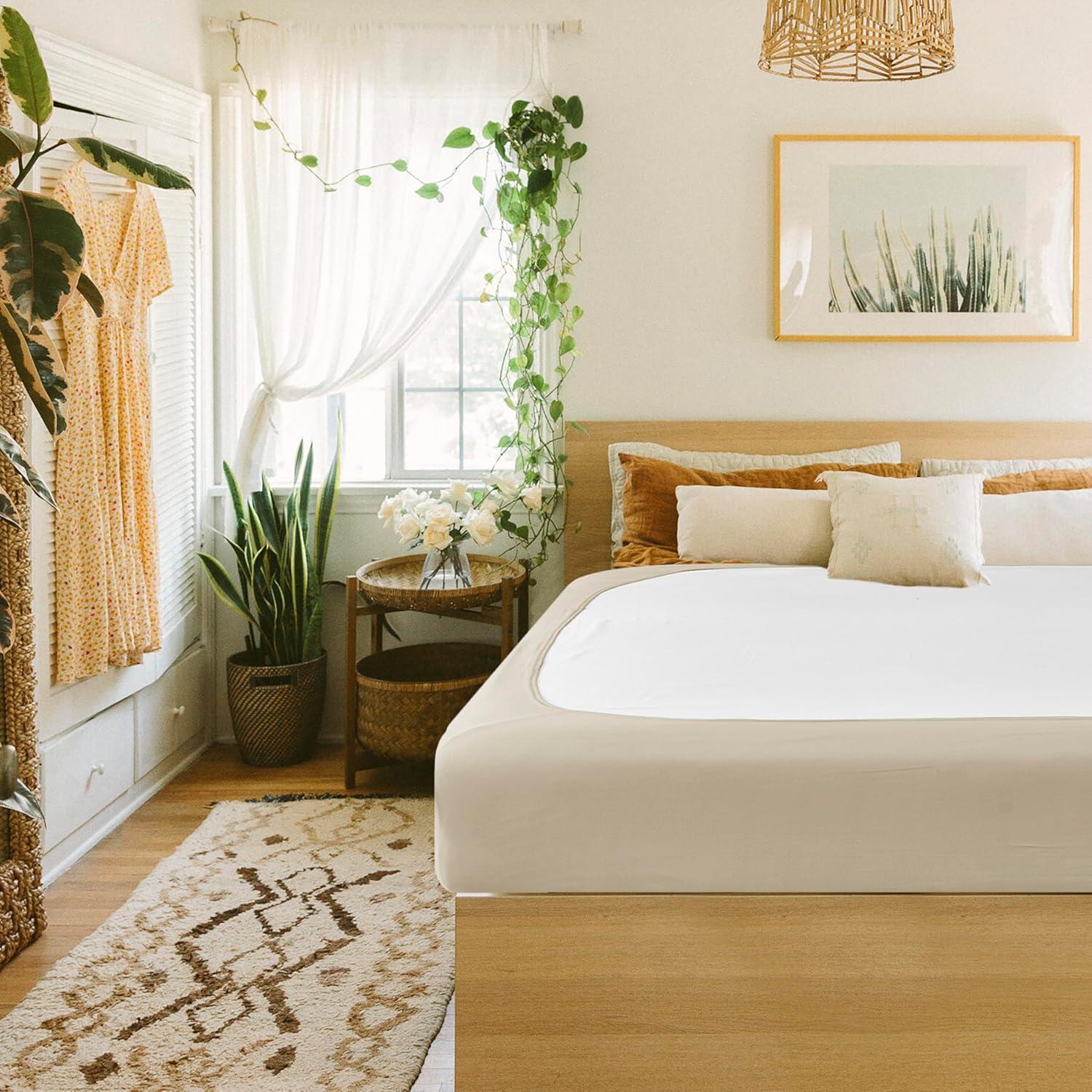 Funda Box Spring Biscaynebay Full XL Camello Claro Ajustable