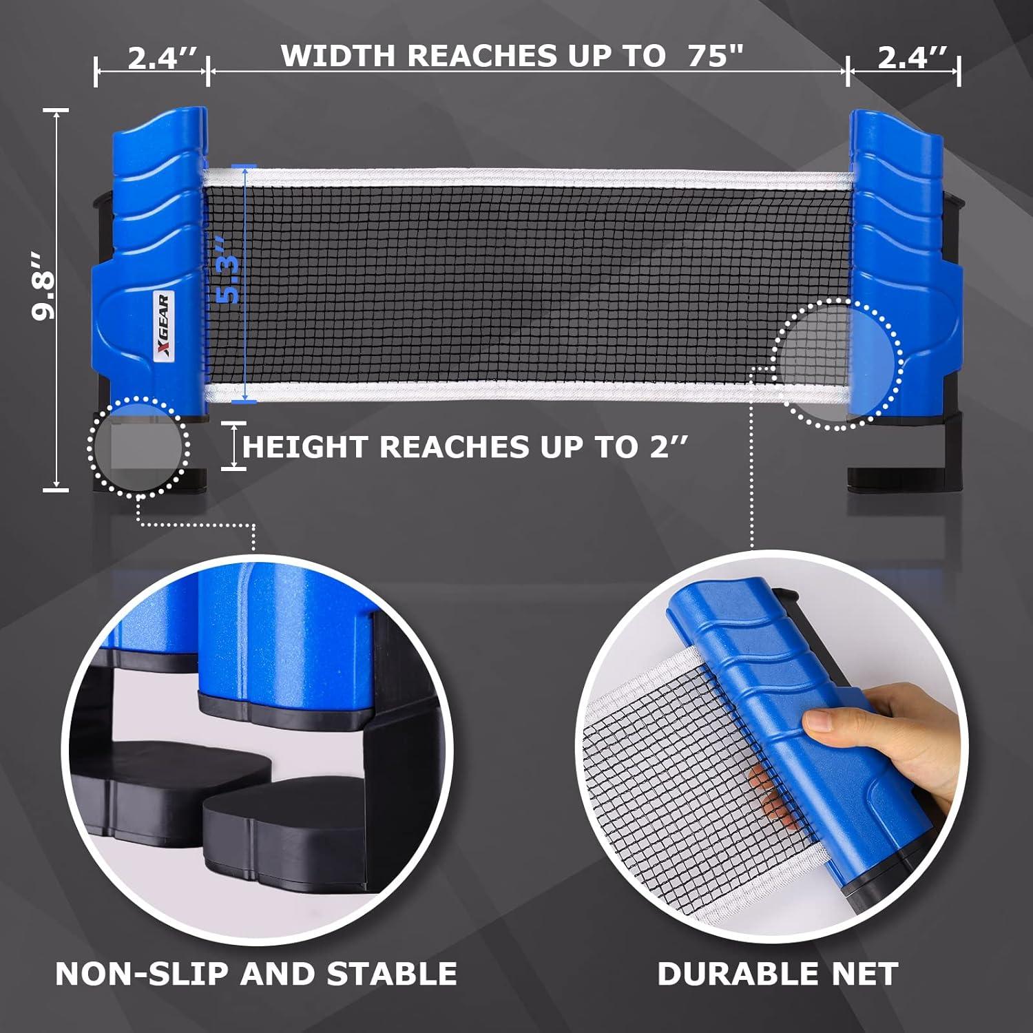 Set de Ping Pong XGEAR con Red Retráctil y 2 Palas