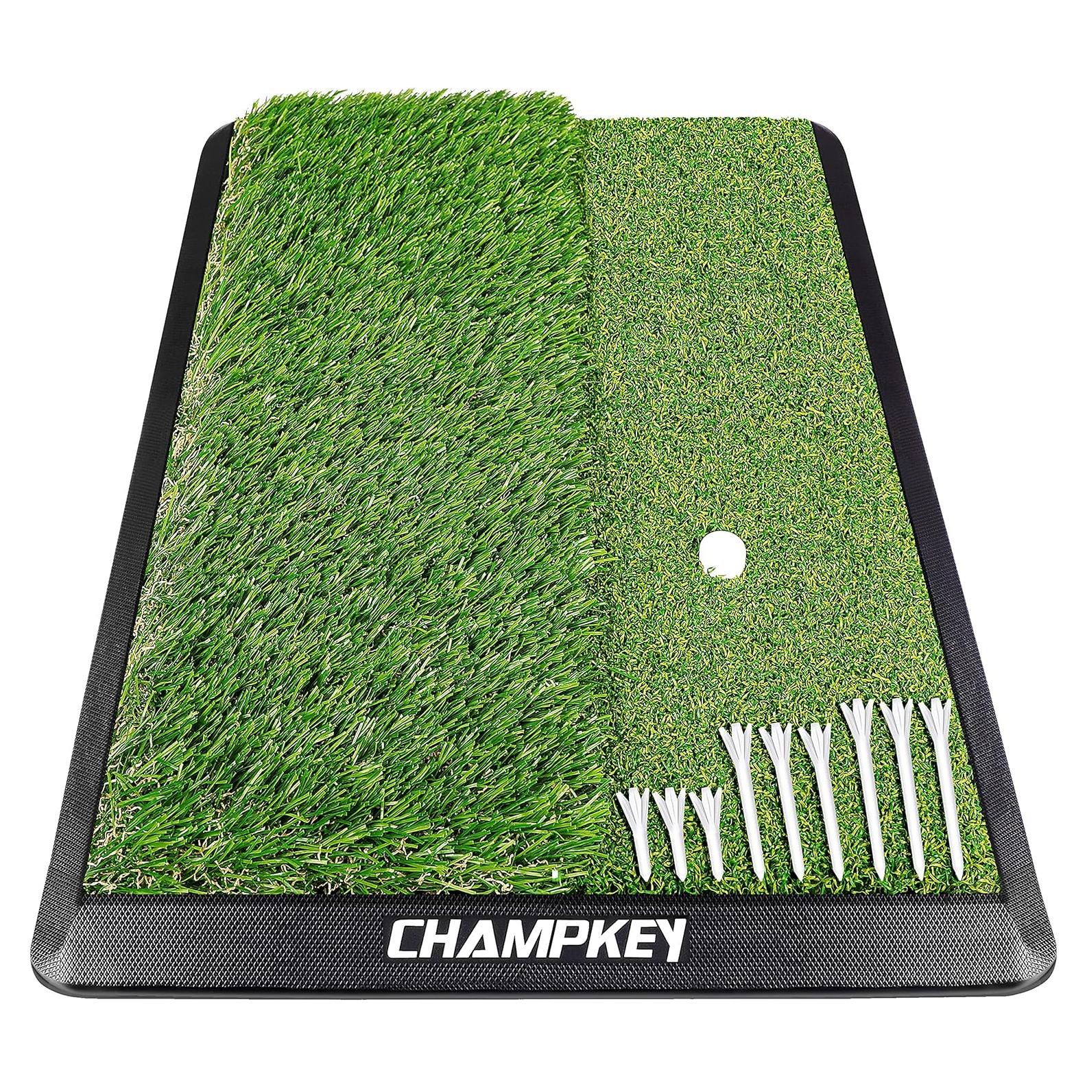 Alfombrilla de Golf CHAMPKEY 33x43 cm con 9 Tees y Goma