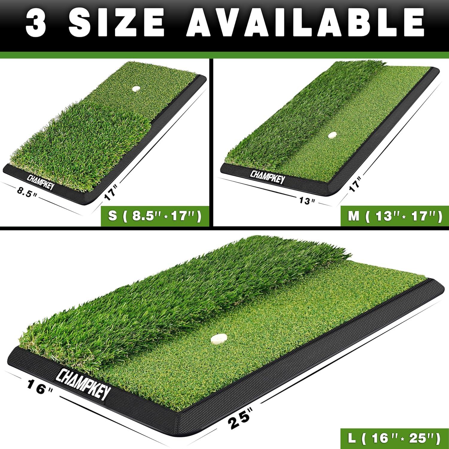 Alfombrilla de Golf CHAMPKEY 33x43 cm con 9 Tees y Goma