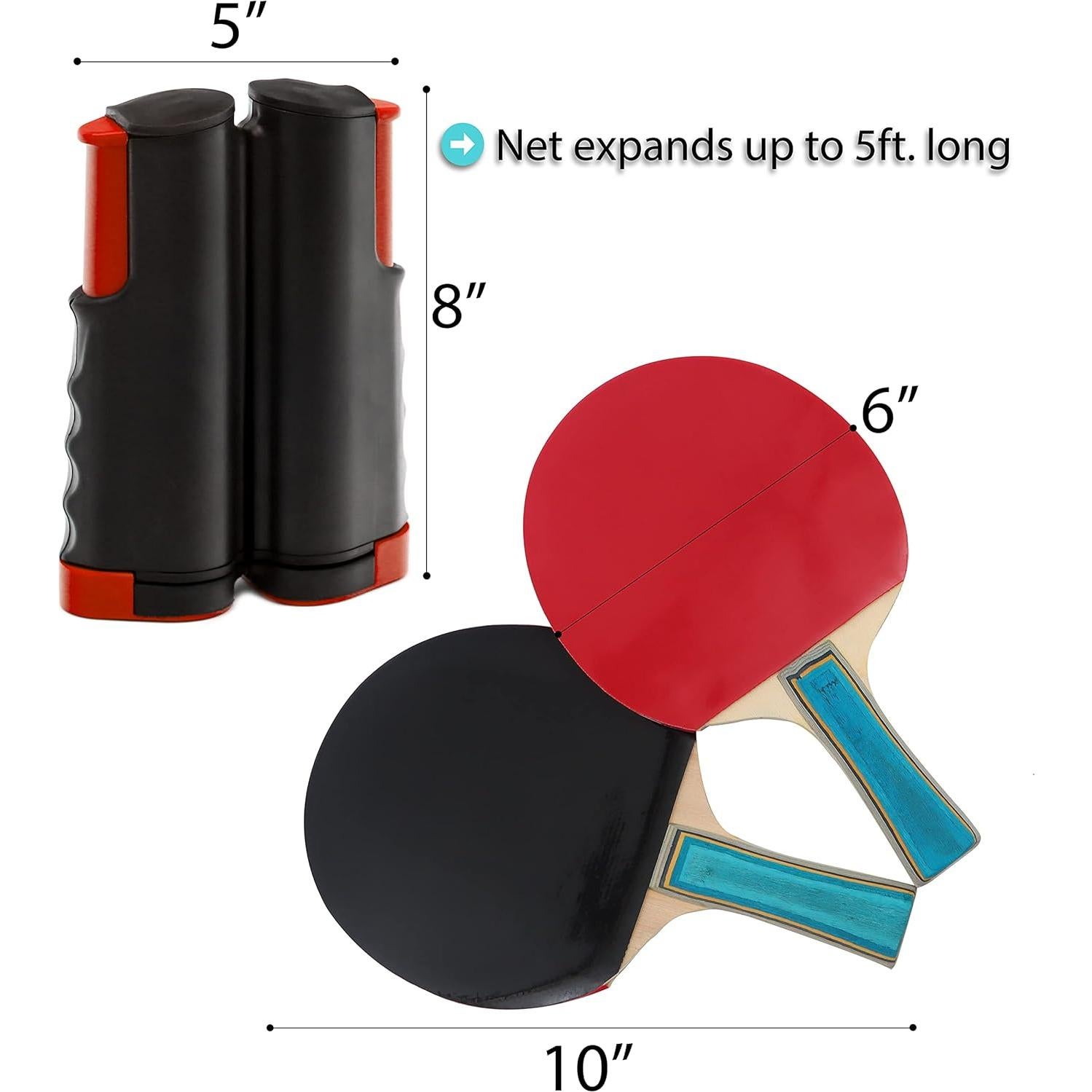 Conjunto de Tenis de Mesa Portátil Trademark Innovations Rojo