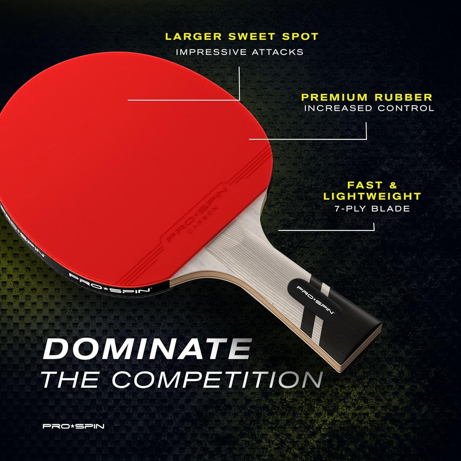 Pala de Ping Pong PRO SPIN de Carbono 7 Capas con Funda