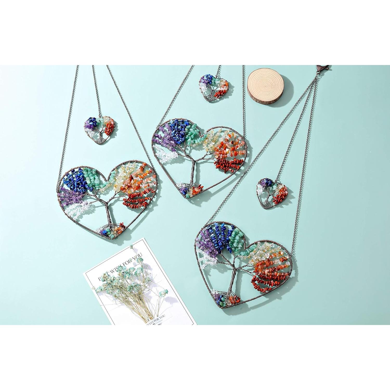 Adorno Colgante JOVIVI Árbol de la Vida 7 Chakra 12.5 cm