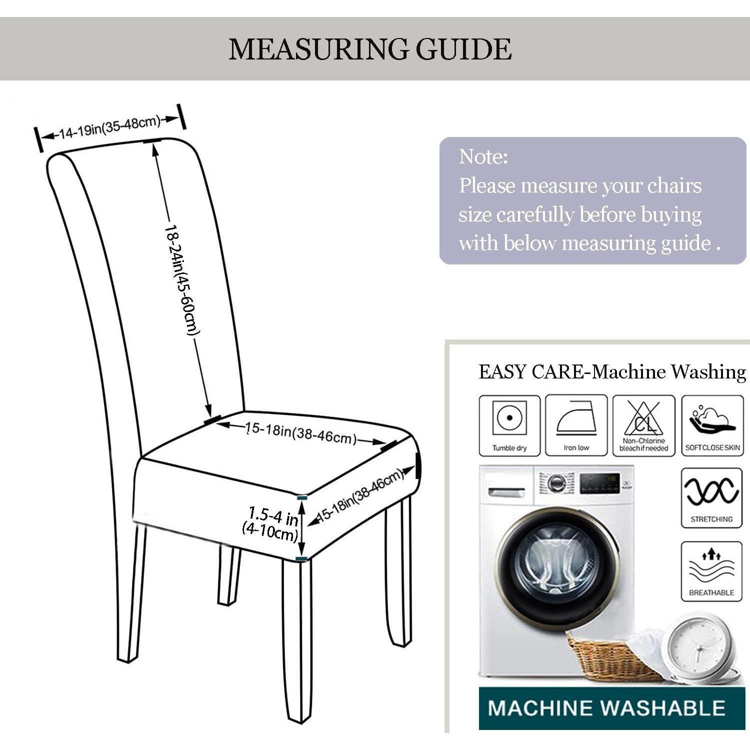 Funda de Silla Impermeable BOGUANG Juego de 4 Café