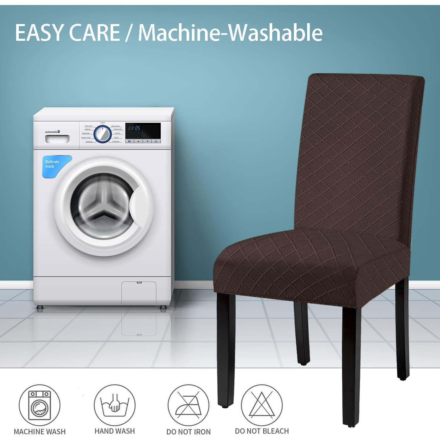 Funda de Silla Impermeable BOGUANG Juego de 4 Café