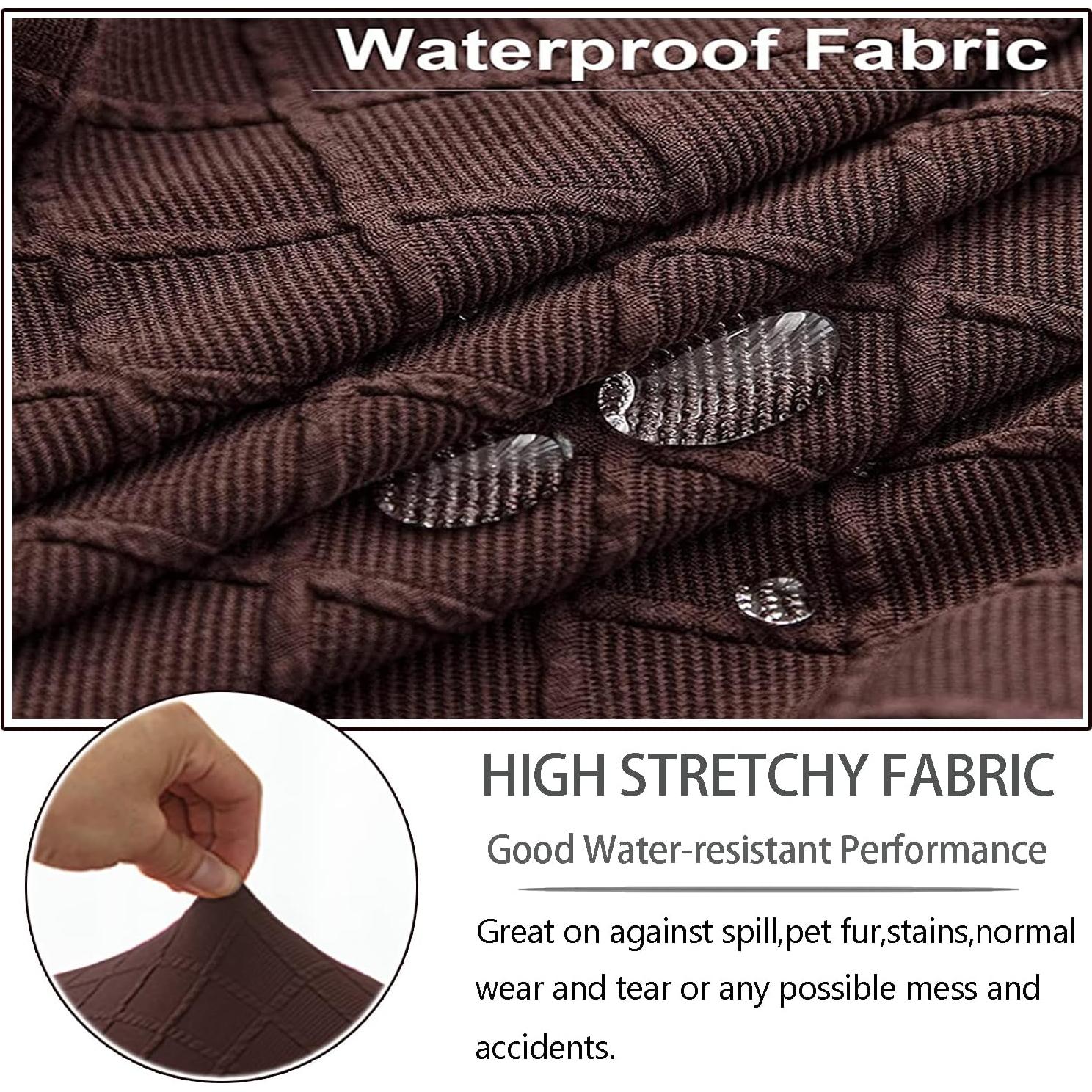 Funda de Silla Impermeable BOGUANG Juego de 4 Café