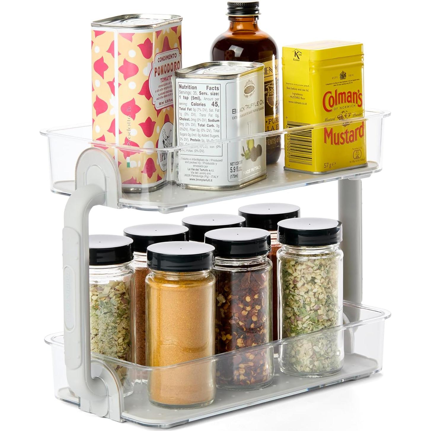 Organizador de Especias Madesmart 2 Niveles Gris - BPA Free