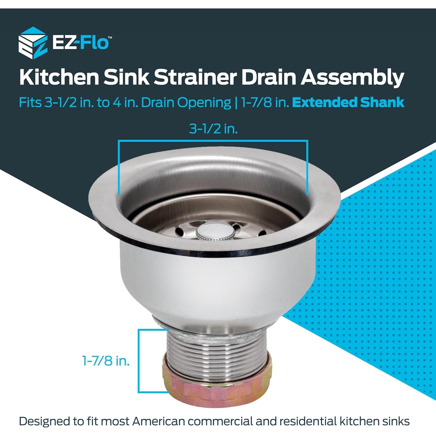 Colador de Fregadero de Cocina EZ-FLO Doble Taza Acero Inoxidable