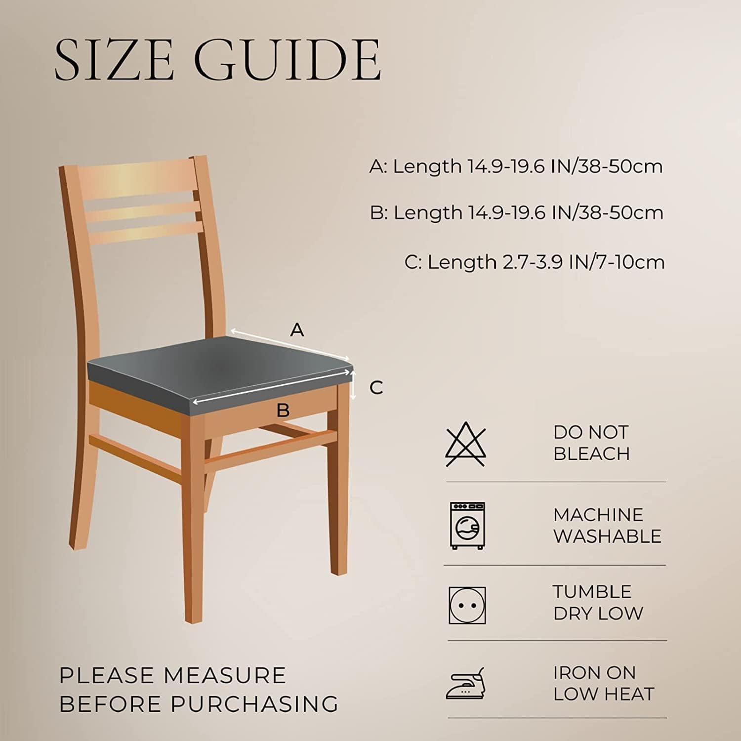 Funda de Silla de Comedor SearchI Set de 6 Jacquard Beige