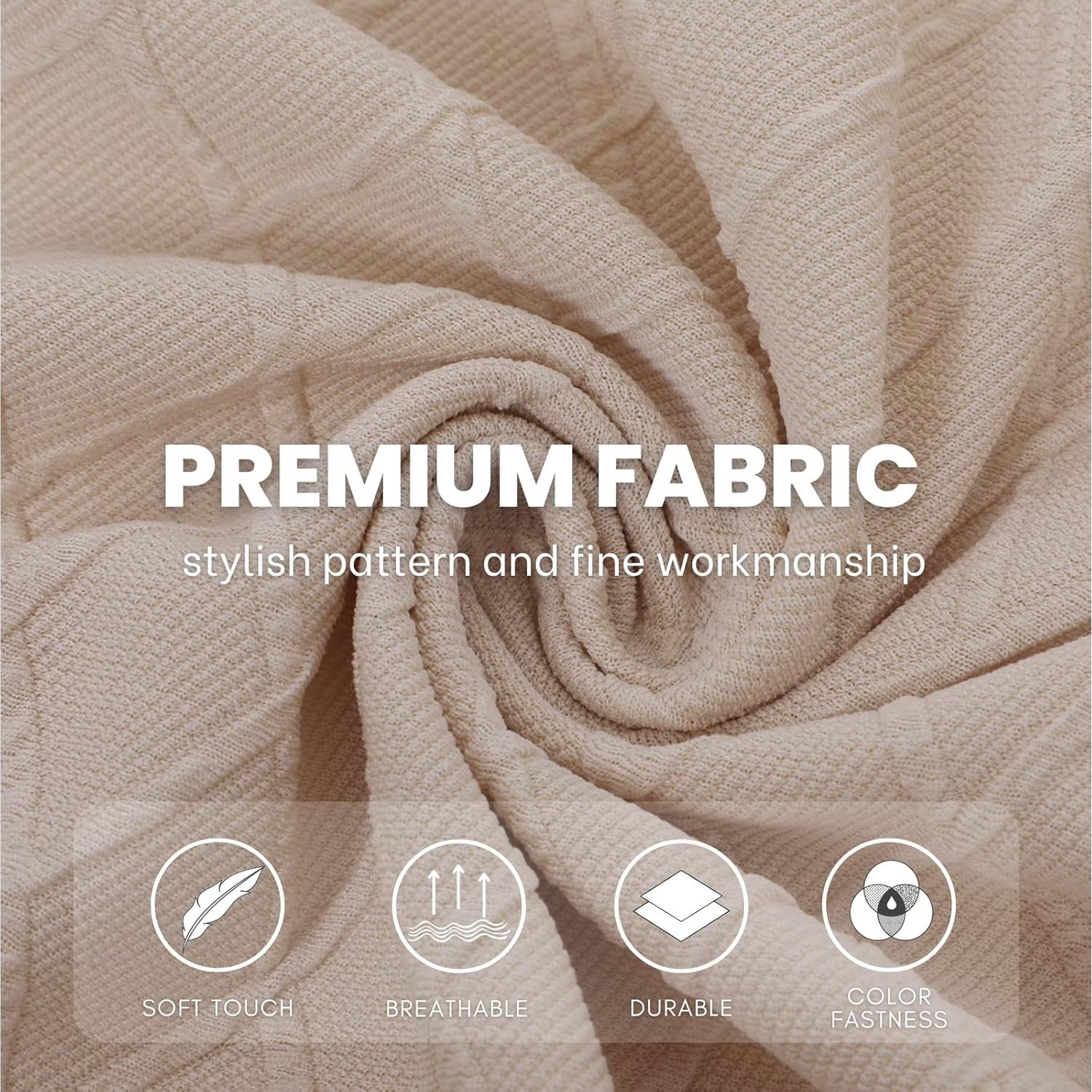 Funda de Silla de Comedor SearchI Set de 6 Jacquard Beige