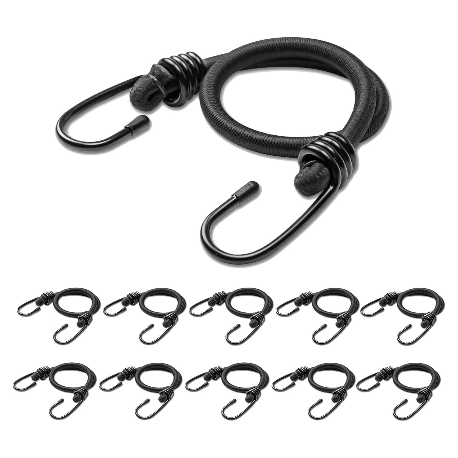 Cuerdas elásticas Aegero 20.5cm 10 piezas resistentes para exteriores