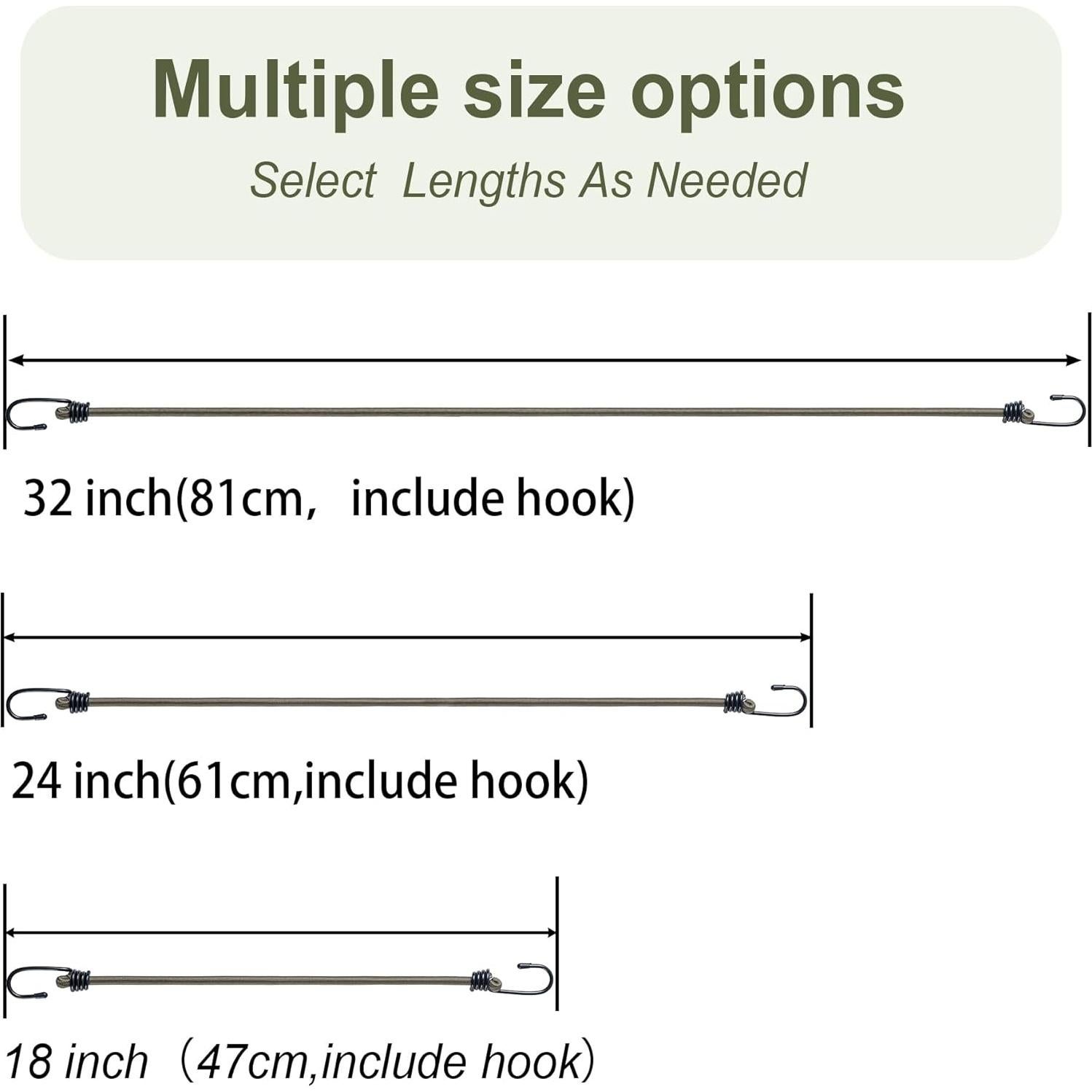 Cuerdas elásticas Aegero 20.5cm 10 piezas resistentes para exteriores
