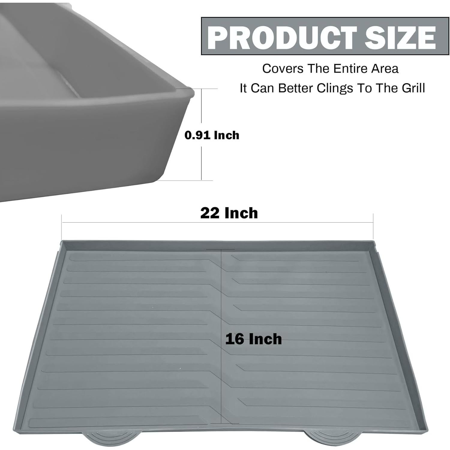 Alfombrilla de silicona para plancha Blackstone 22" gris