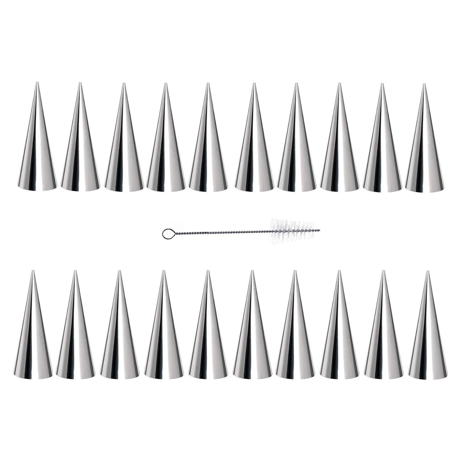 Moldes de Cuerno de Crema Tinfol 20 Piezas Acero Inoxidable 8.5cm