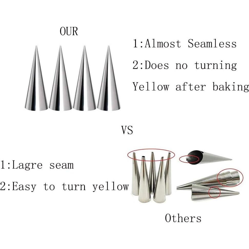 Moldes de Cuerno de Crema Tinfol 20 Piezas Acero Inoxidable 8.5cm