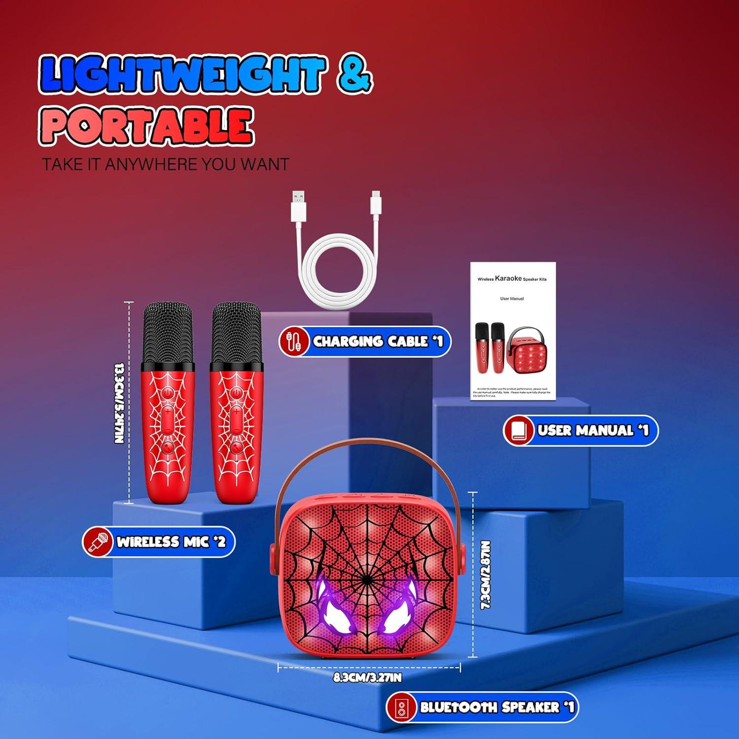 Mini Máquina de Karaoke Inalámbrica Bluetooth LED Rojo