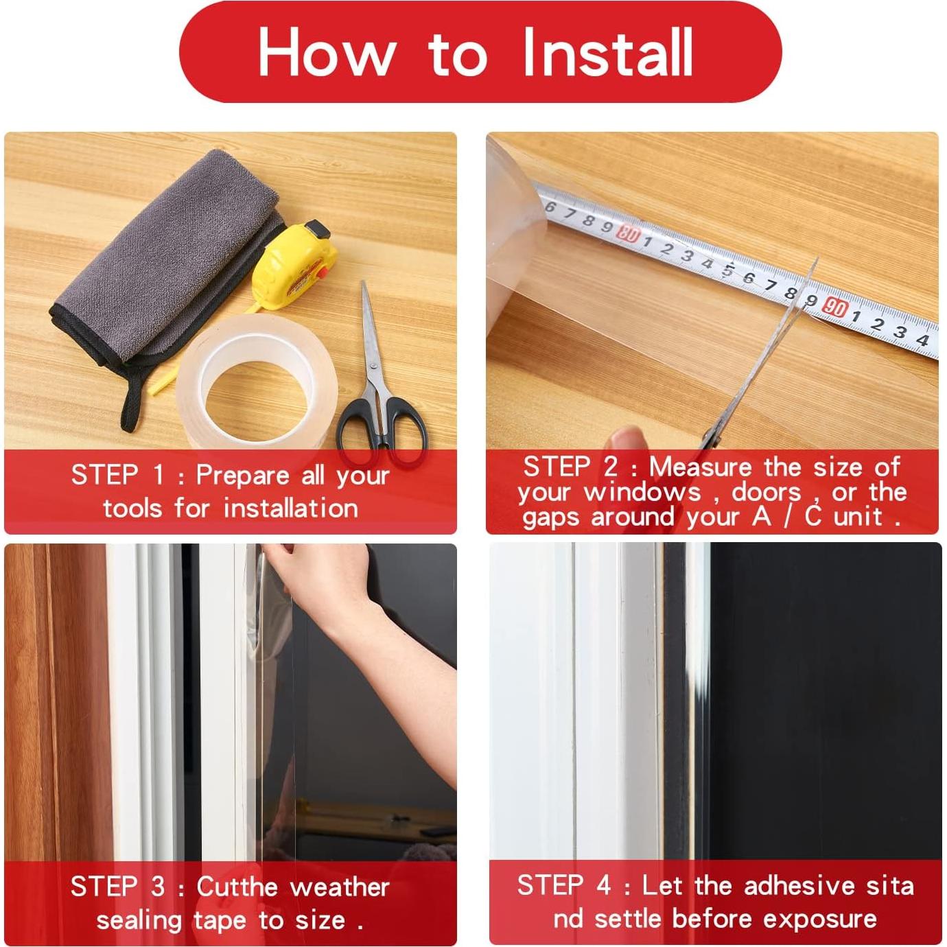 Cinta de Sellado HSTECH para Ventanas Transparentes 0.3m x 4.88m