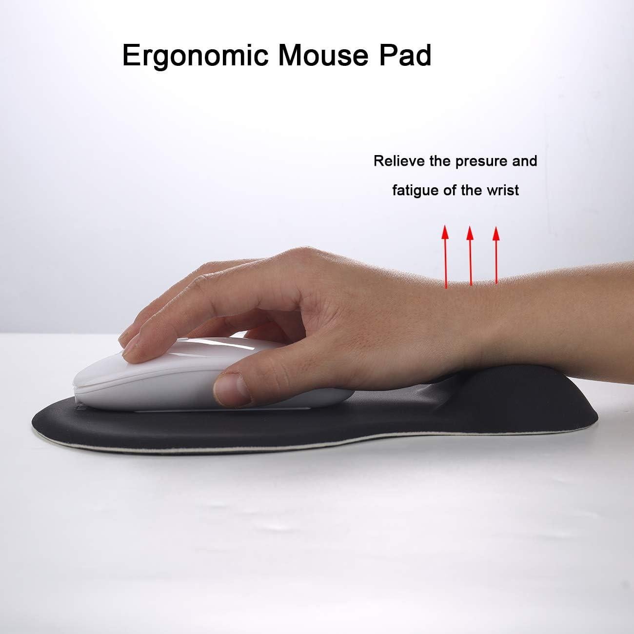 Alfombrilla de Ratón Ergonómica Xinidc con Soporte Negro 22x19.5cm