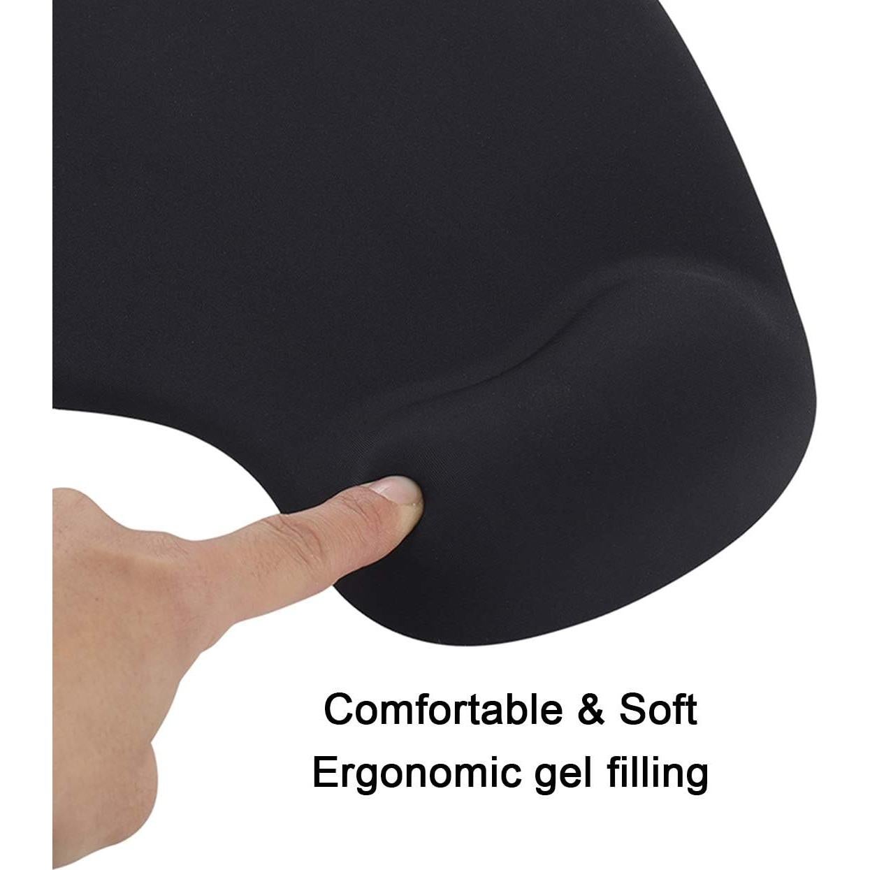 Alfombrilla de Ratón Ergonómica Xinidc con Soporte Negro 22x19.5cm