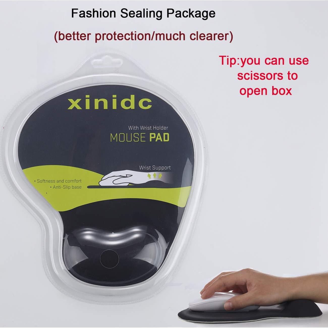 Alfombrilla de Ratón Ergonómica Xinidc con Soporte Negro 22x19.5cm