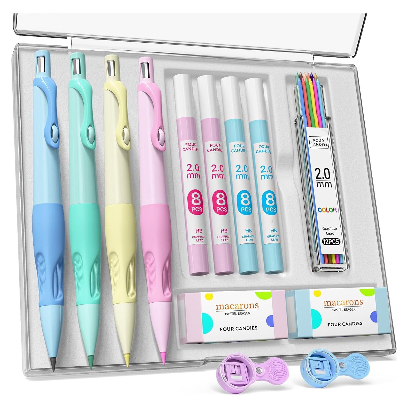 Lápiz Mecánico Four Candies 2.0MM Ergonomía y Recargas