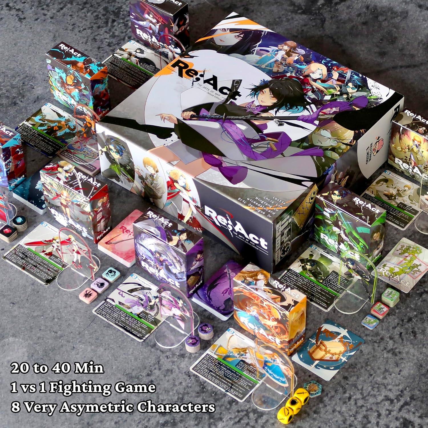 Juego de Mesa Re;ACT Deluxe - 1 vs 1, 28 Figuras Acrílicas