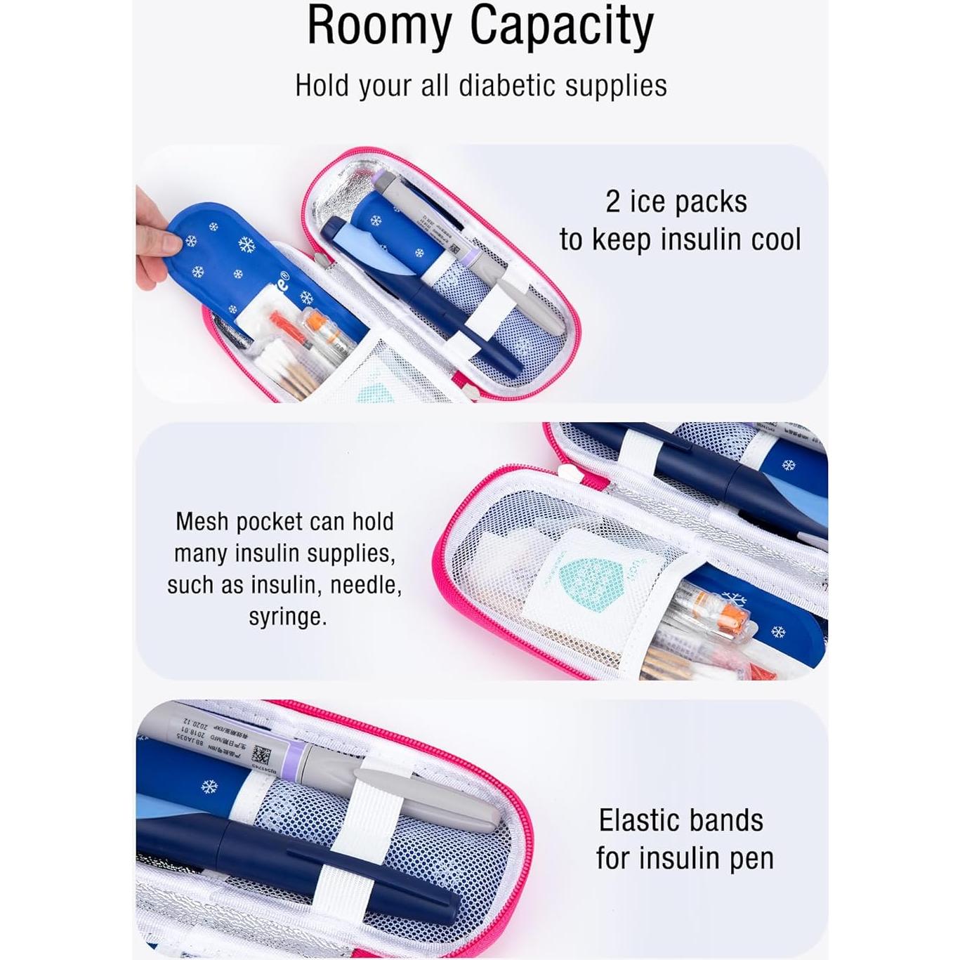 Funda de Viaje para Insulina LengKe con 2 Paquetes de Hielo