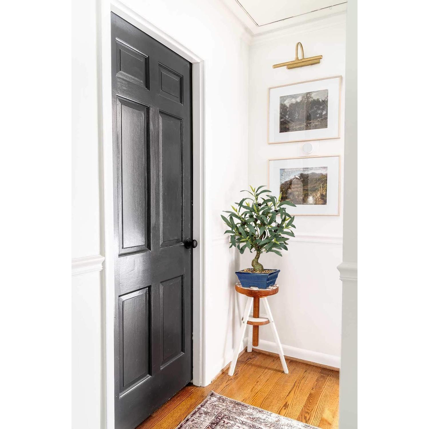 Árbol de Olivo Falso Briful 46 cm con Maceta Azul Decorativa