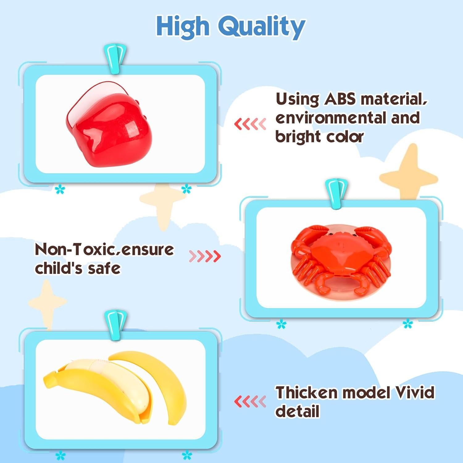 Set de Juguetes de Cocina 67 Pcs Bruvoalon para Niños Rojo