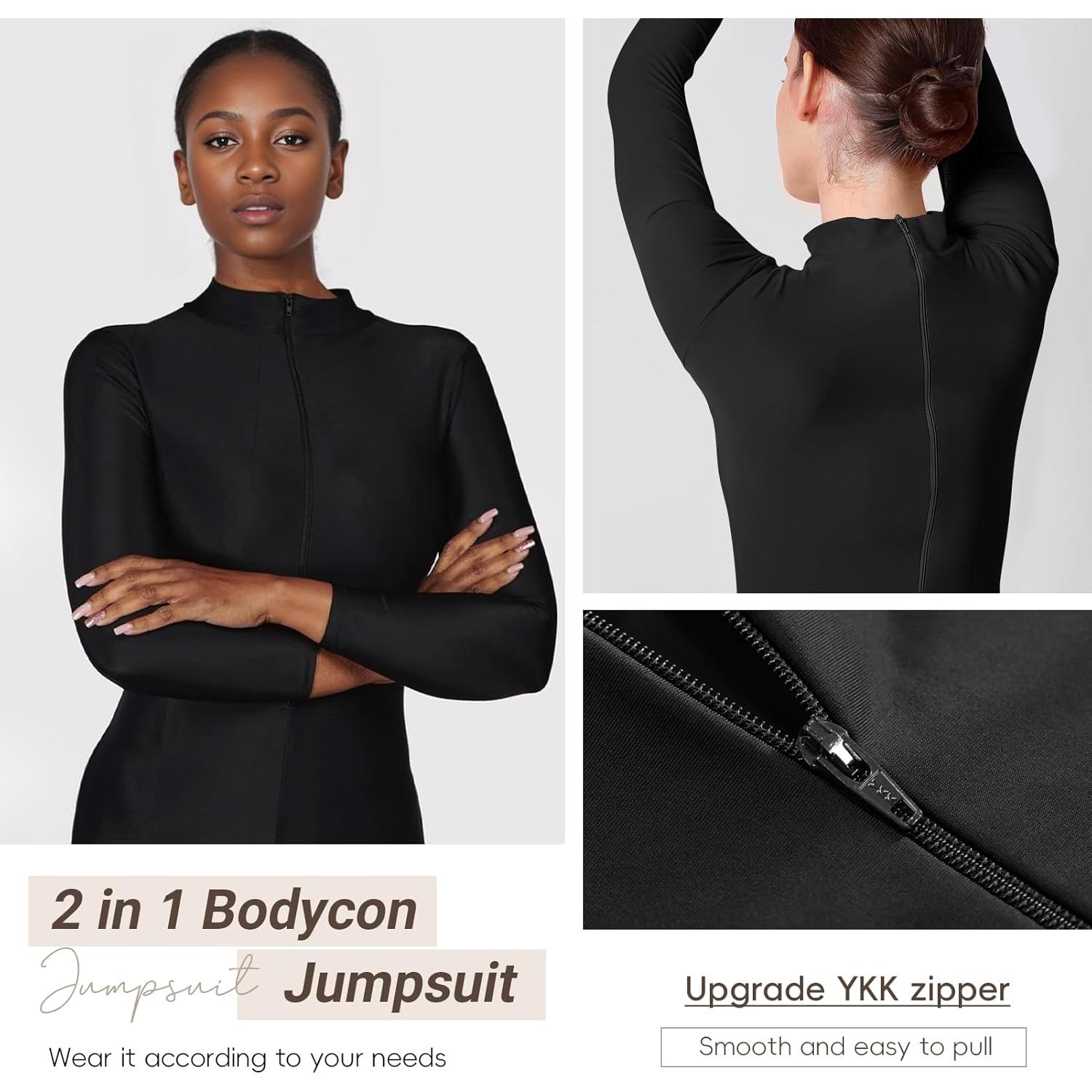 Mono Bodycon Negro Speerise para Mujeres - Manga Larga XS