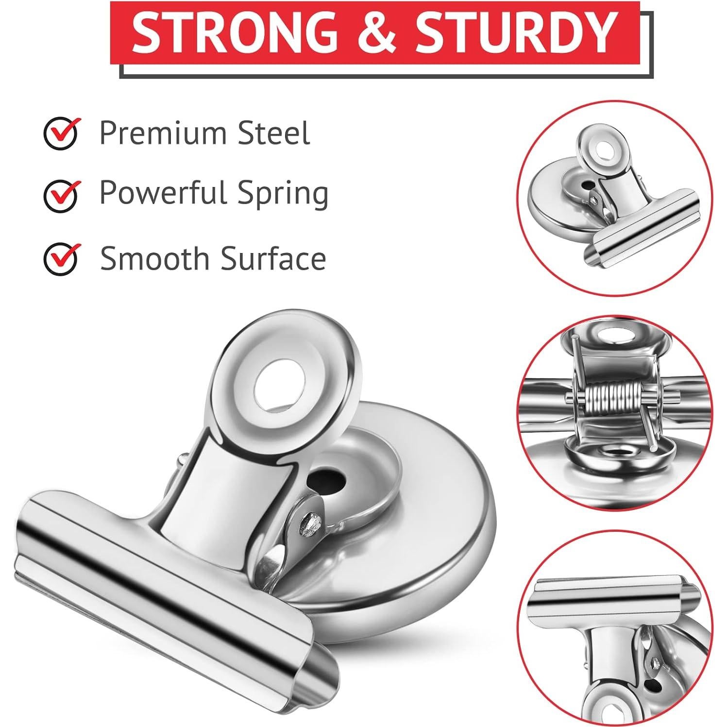 Paquete de 24 Clips Magnéticos JTIEO de Acero Inoxidable