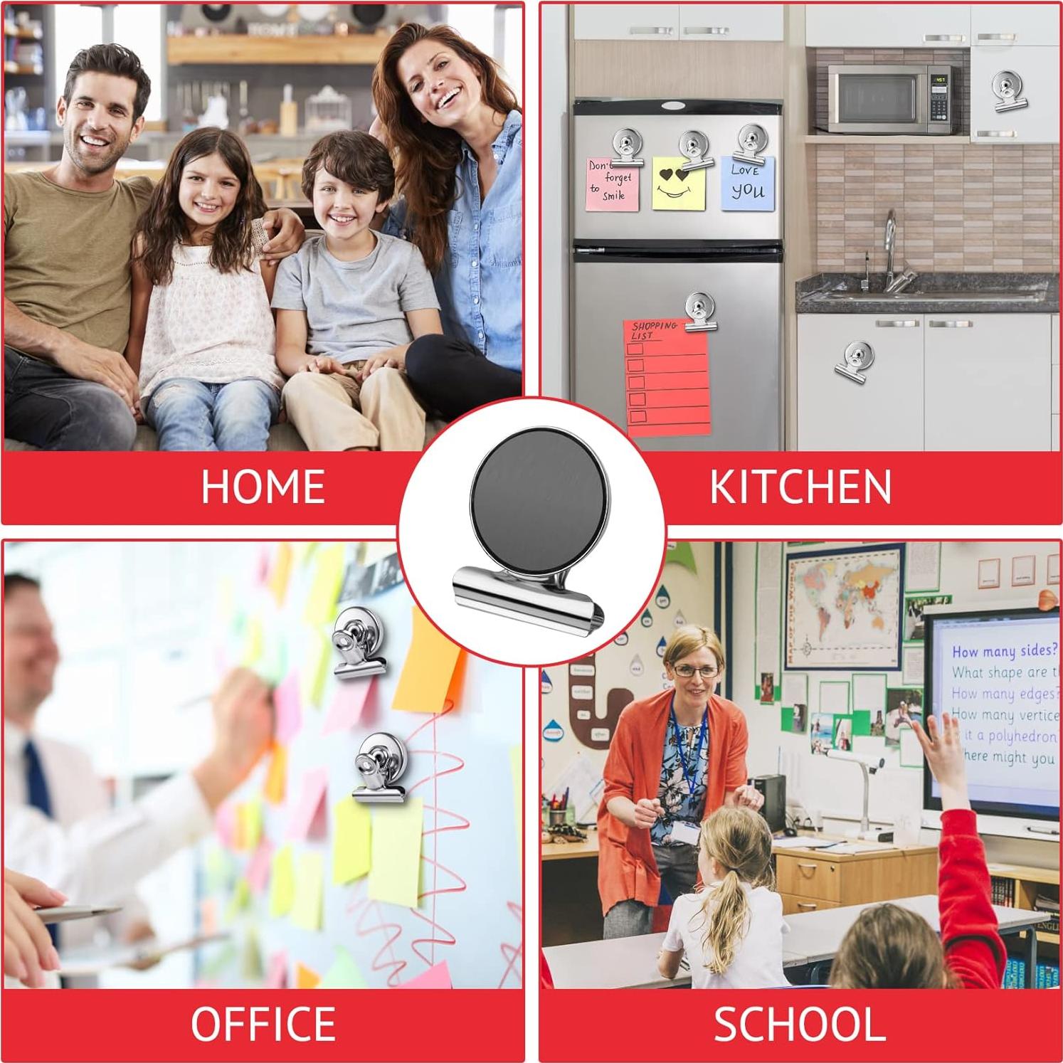 Paquete de 24 Clips Magnéticos JTIEO de Acero Inoxidable