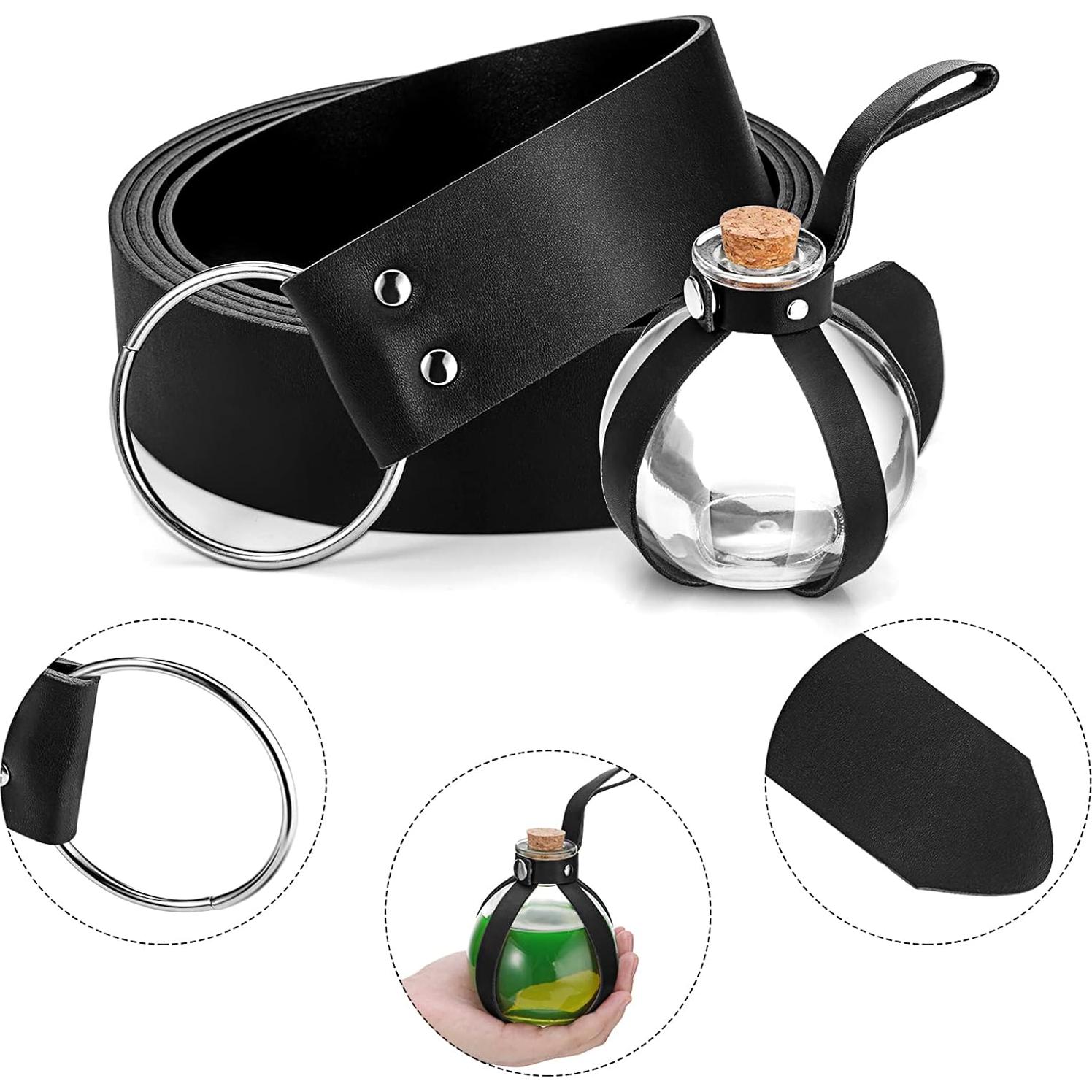 Accesorios Medievales para Cosplay: Botella, Cinturón y Bolsa