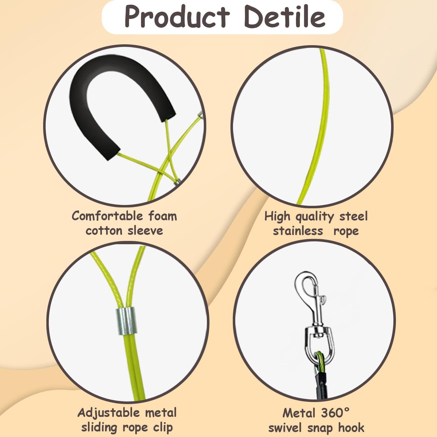 Lazos de Aseo para Mascotas HhiMyOct - 2 PCS, 54.6cm y 63cm