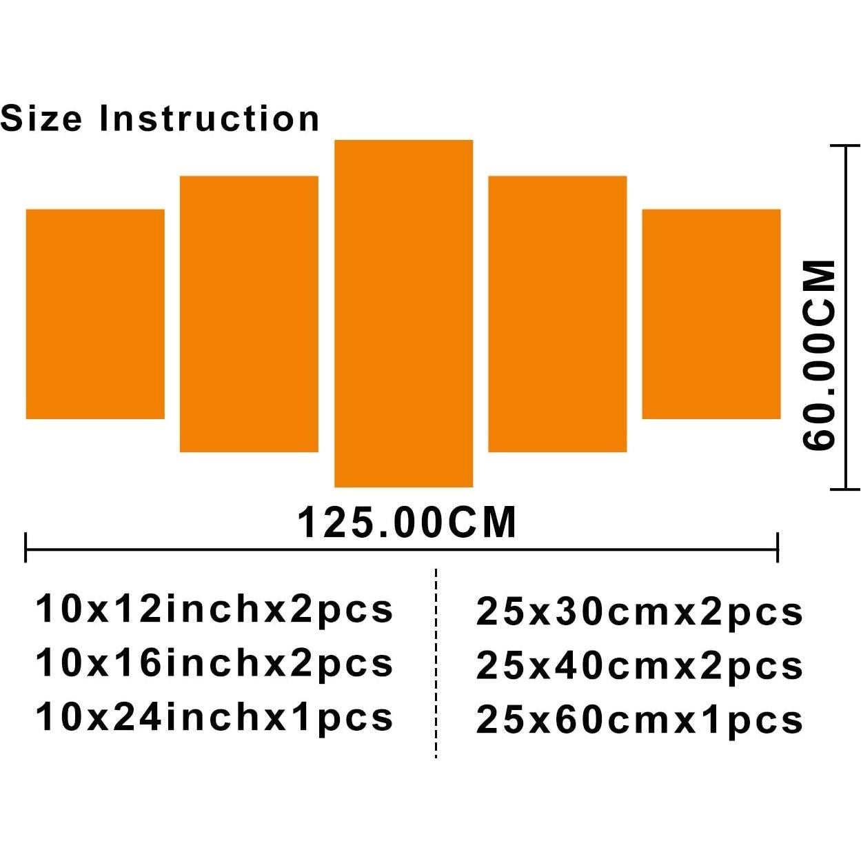 Arte de Pared en Lienzo TISHIRON 5 Piezas Ajedrez 125x60 cm