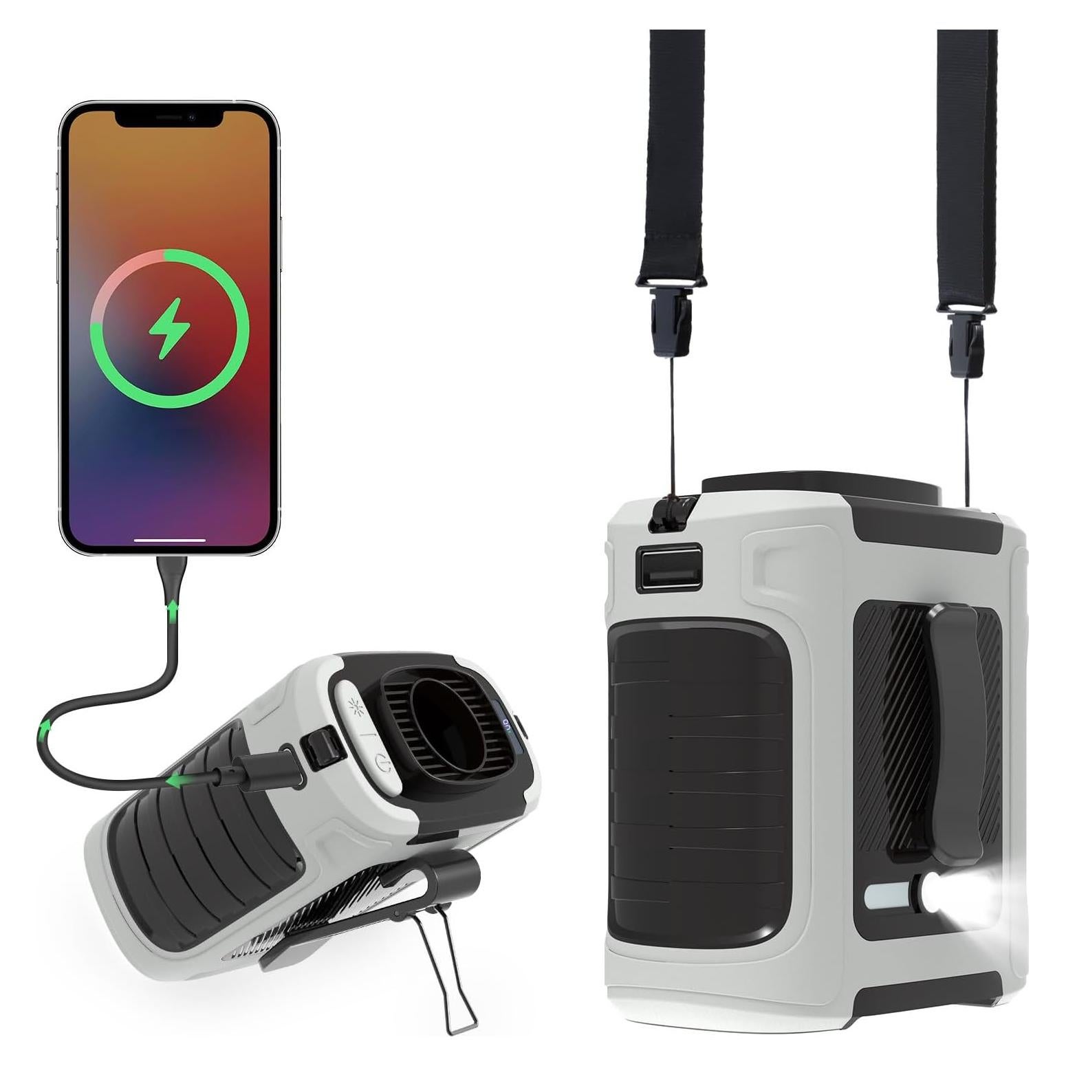 Ventilador de Cintura Portátil GrowCube FC-11 5 Velocidades 40H