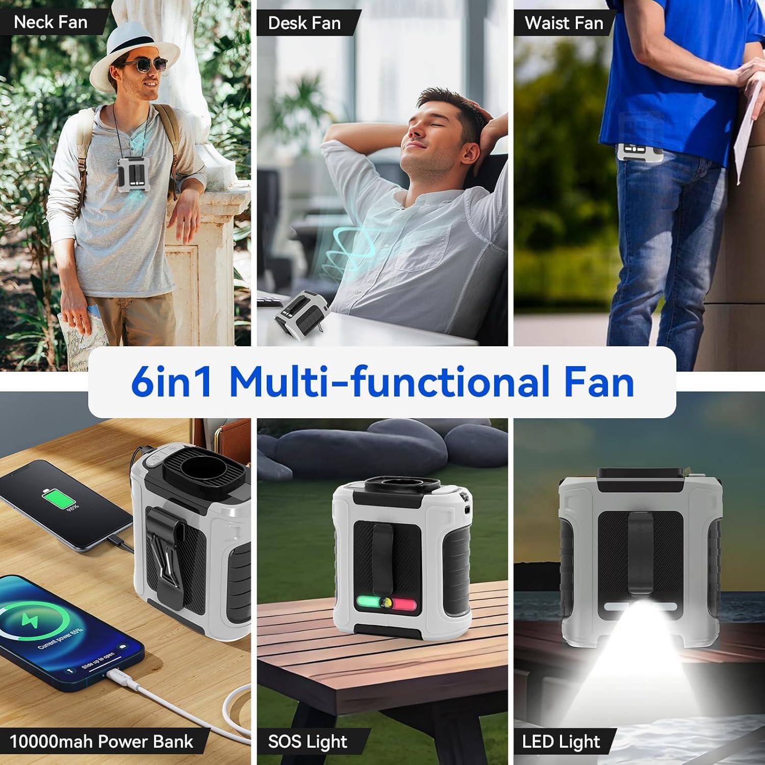 Ventilador de Cintura Portátil GrowCube FC-11 5 Velocidades 40H