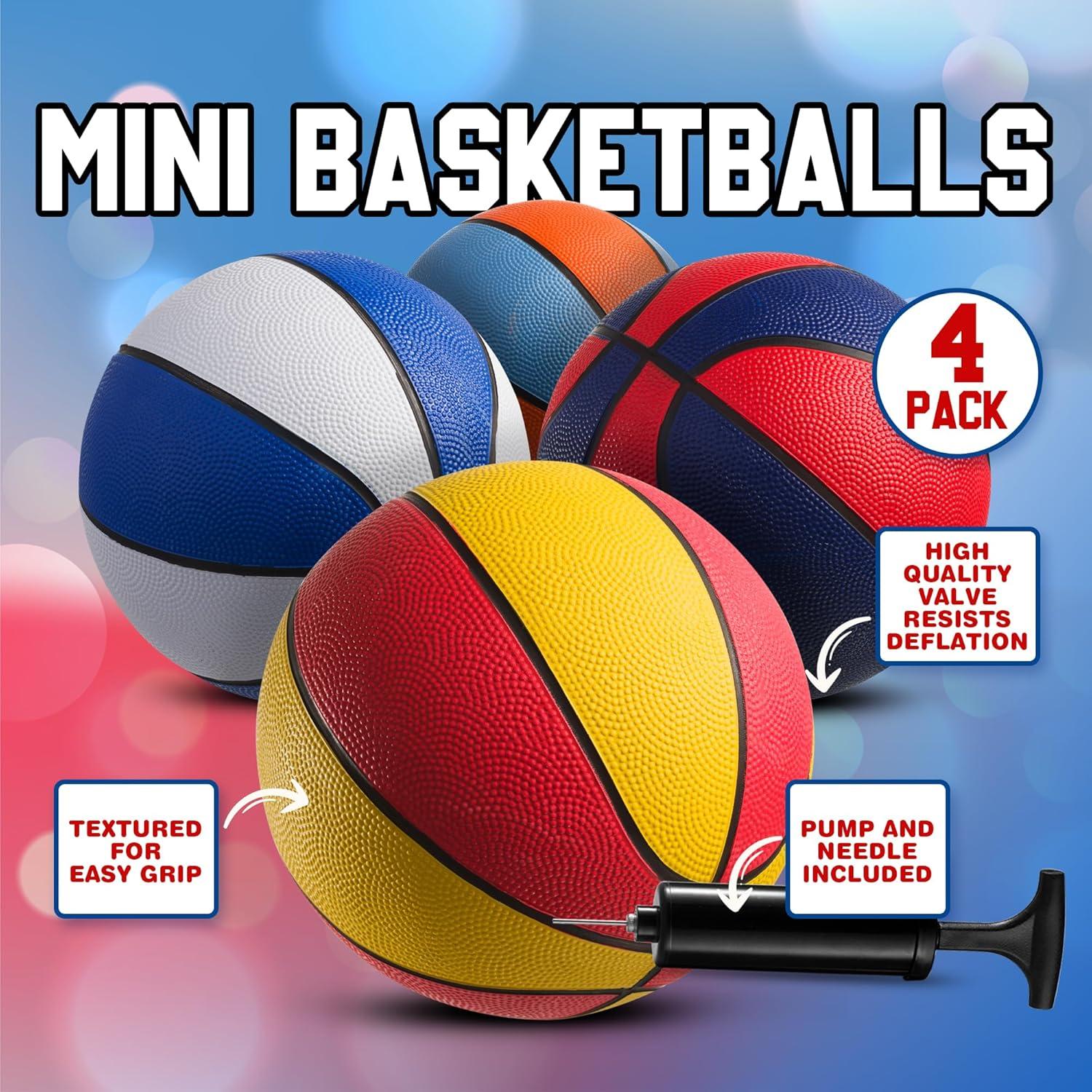Balones de Baloncesto Mini Bedwina 17.78 cm 4 Pzs Multicolor