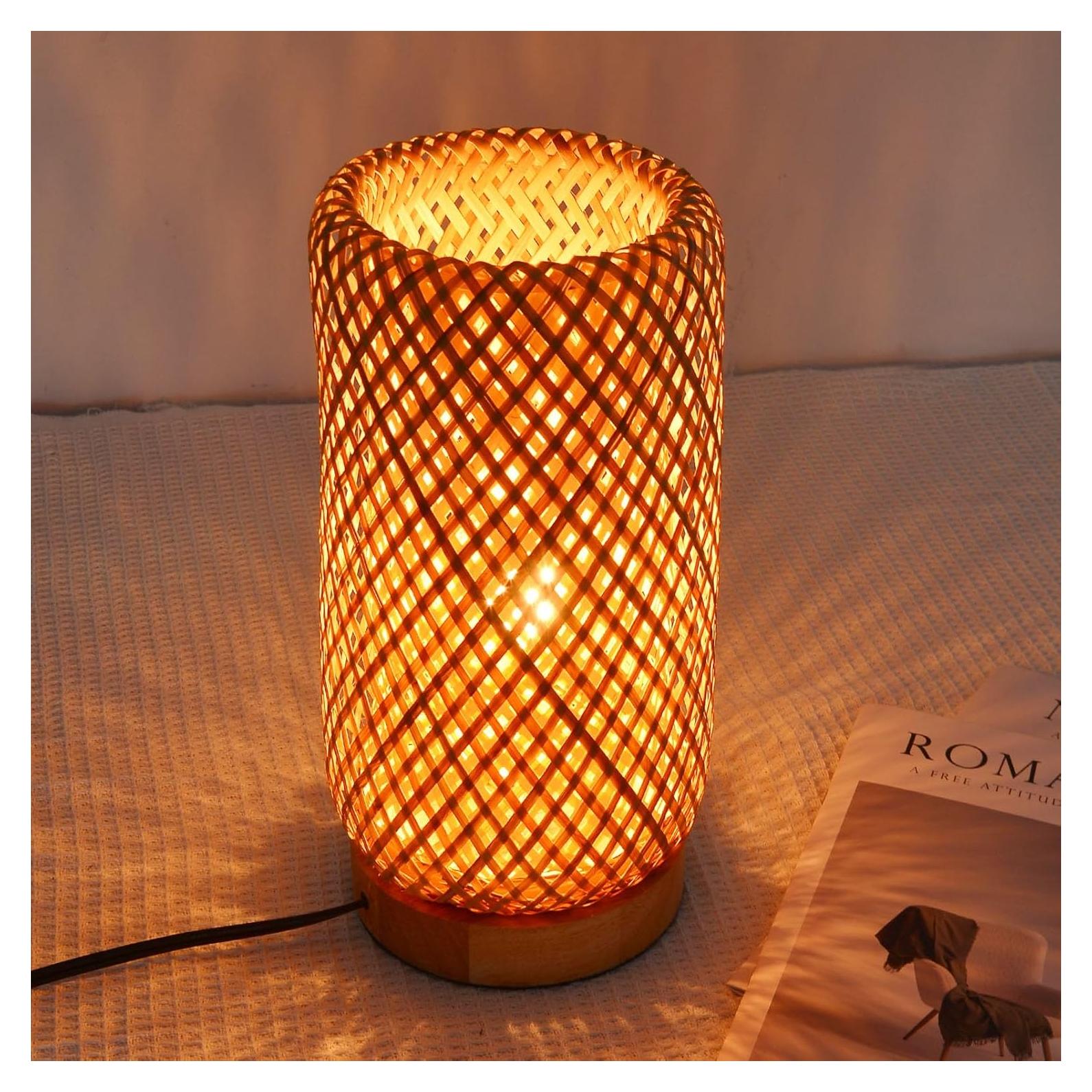 Lámpara de Mesa Boho Arturesthome de Bambú 30 cm Vintage