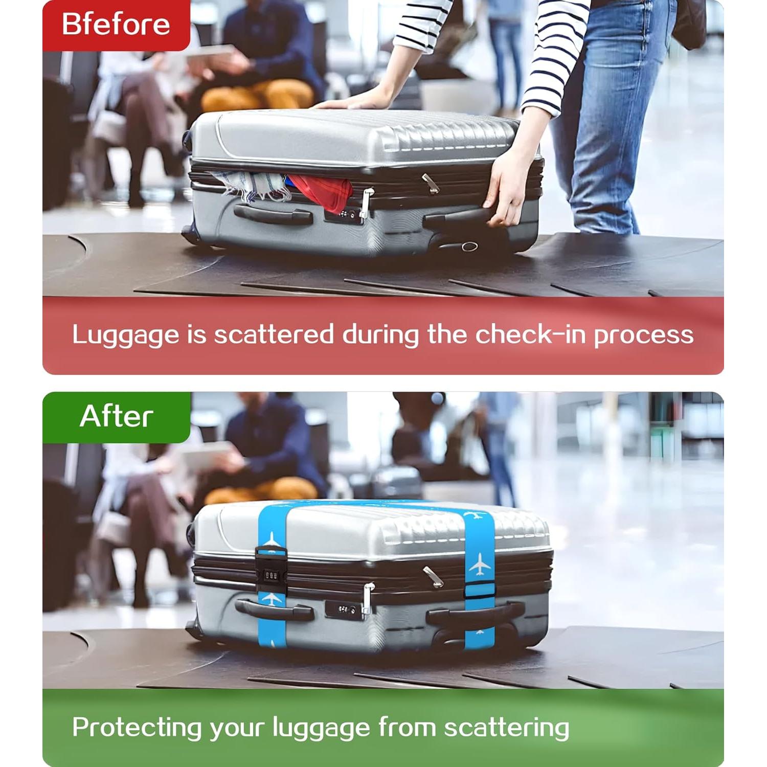 Correa de Equipaje Ajustable Stanoha Azul con Hebilla Segura