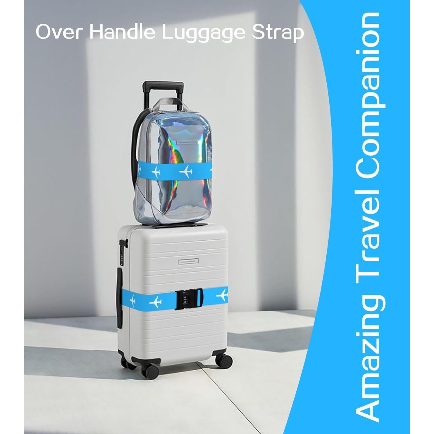 Correa de Equipaje Ajustable Stanoha Azul con Hebilla Segura