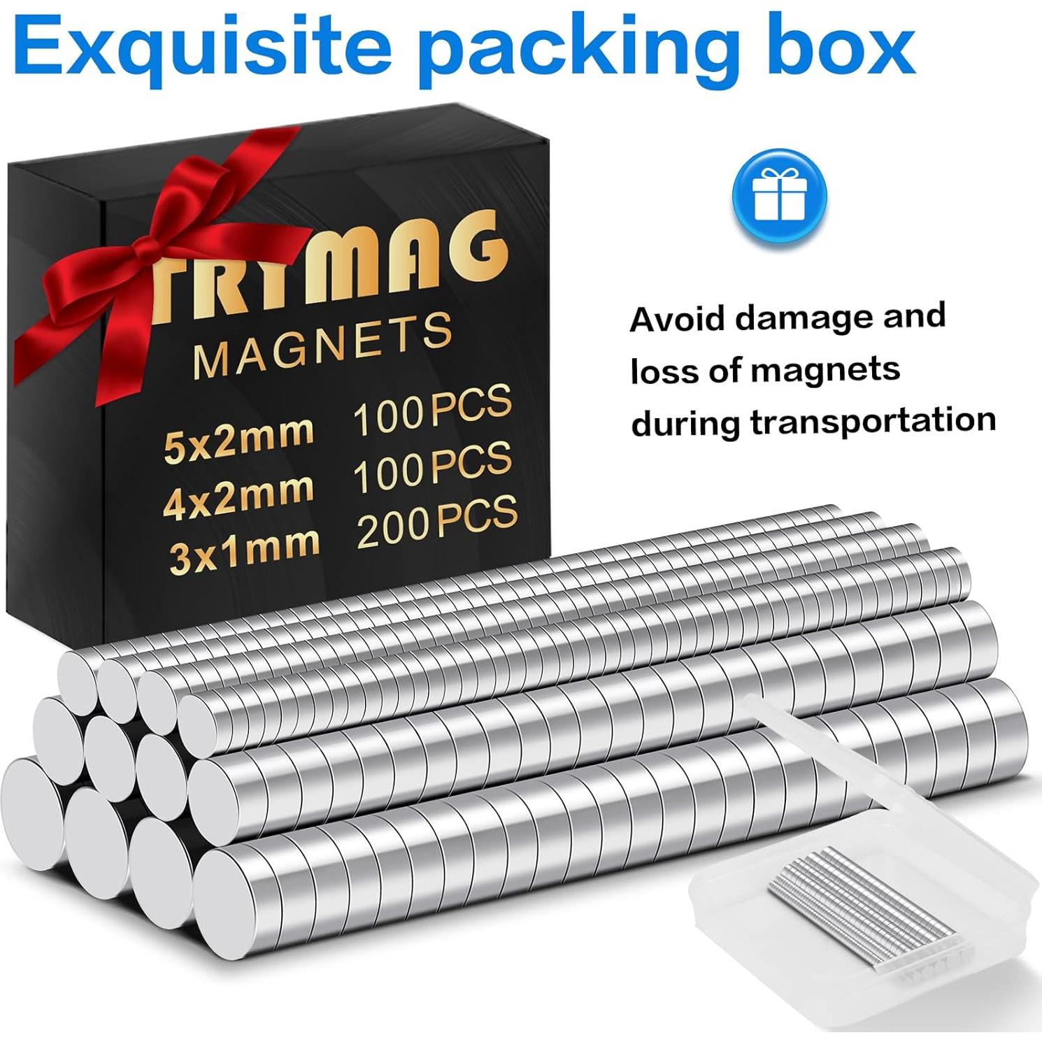 Imanes Neodimio TRYMAG 400 Pcs 3 Tamaños para Manualidades