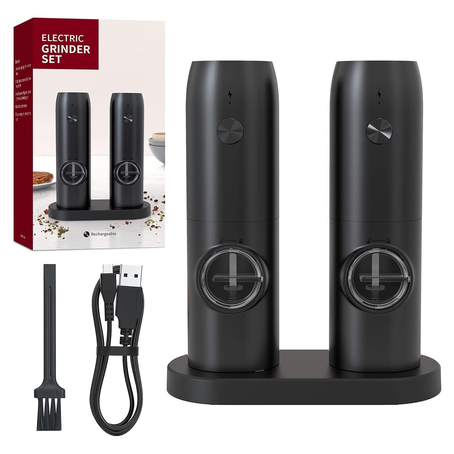 Juego de Molinillos Eléctricos de Sal y Pimienta Duyiho