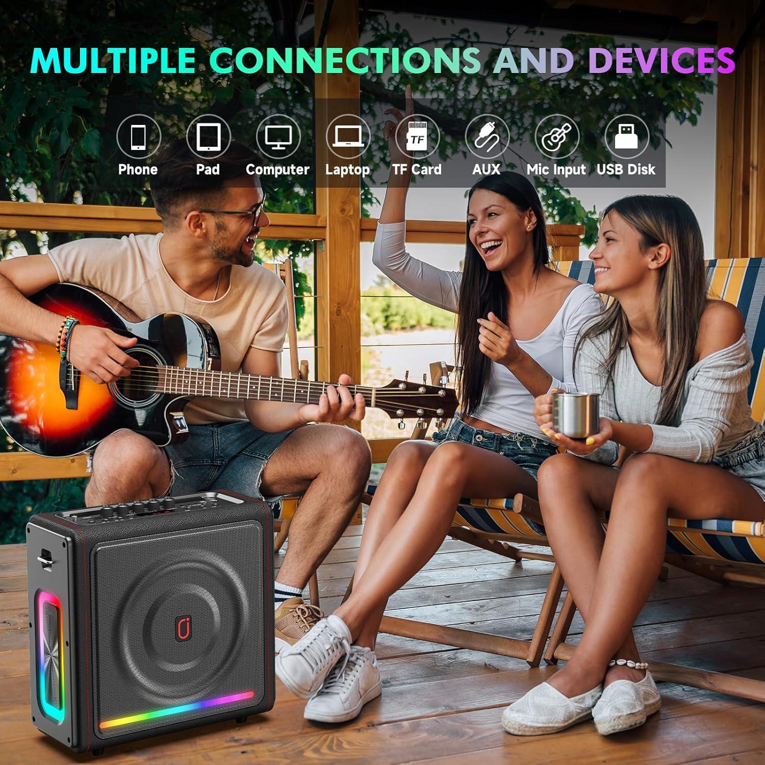 Máquina de Karaoke PPMIC MS78 Bluetooth 5.3 300W 2 Micrófonos