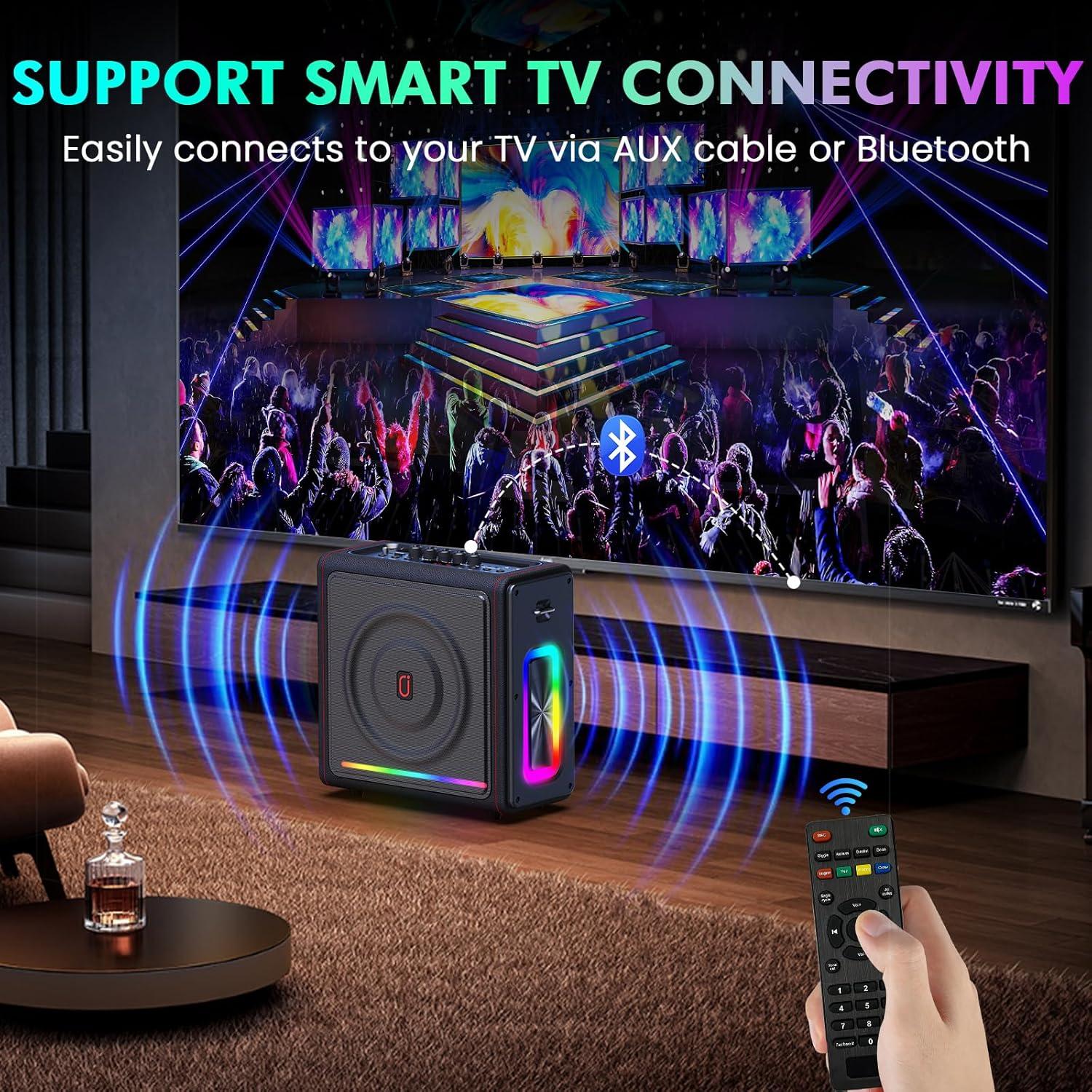 Máquina de Karaoke PPMIC MS78 Bluetooth 5.3 300W 2 Micrófonos