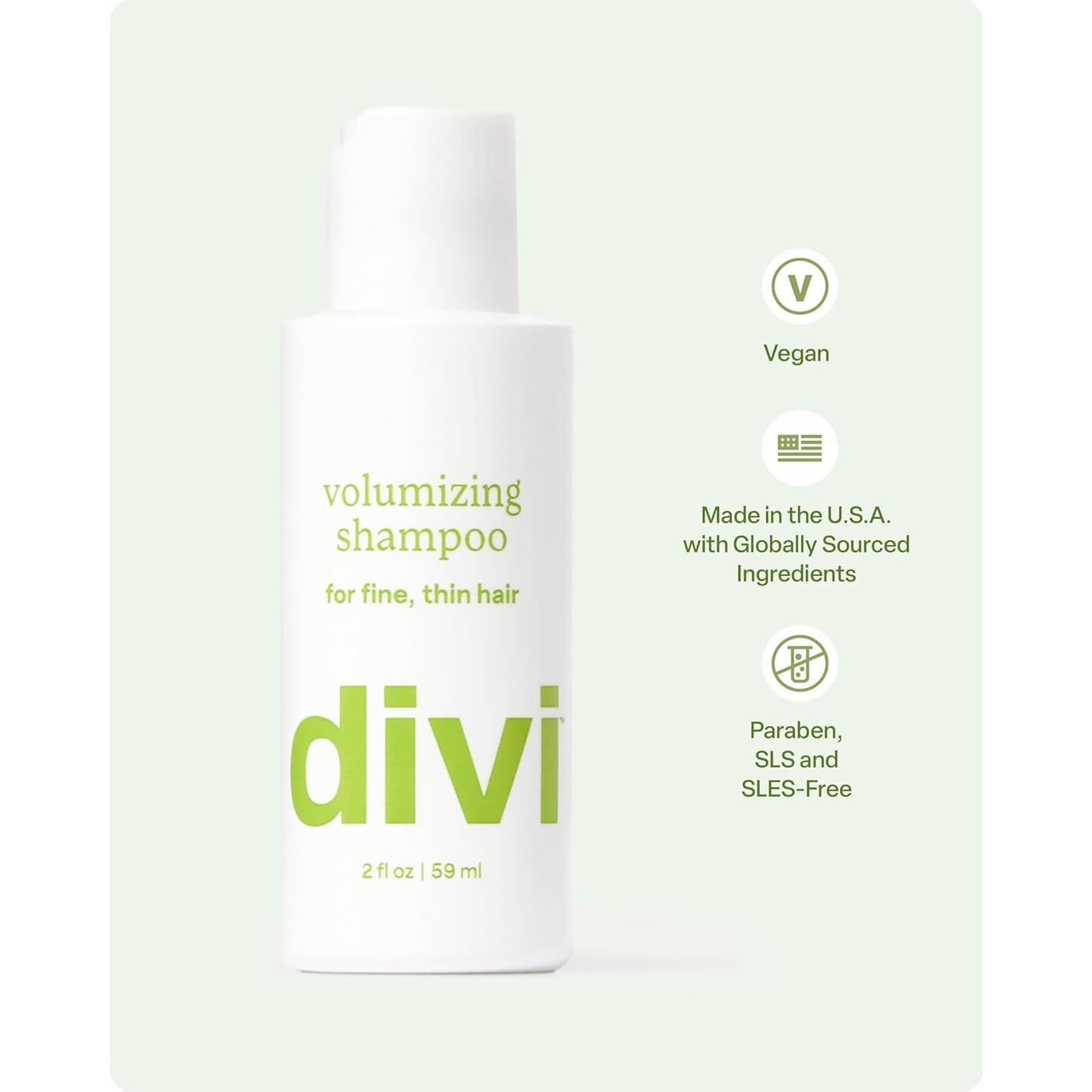 Champú Voluminizador Divi 59 ml - Cabello Fino y Cuero Cabelludo Saludable