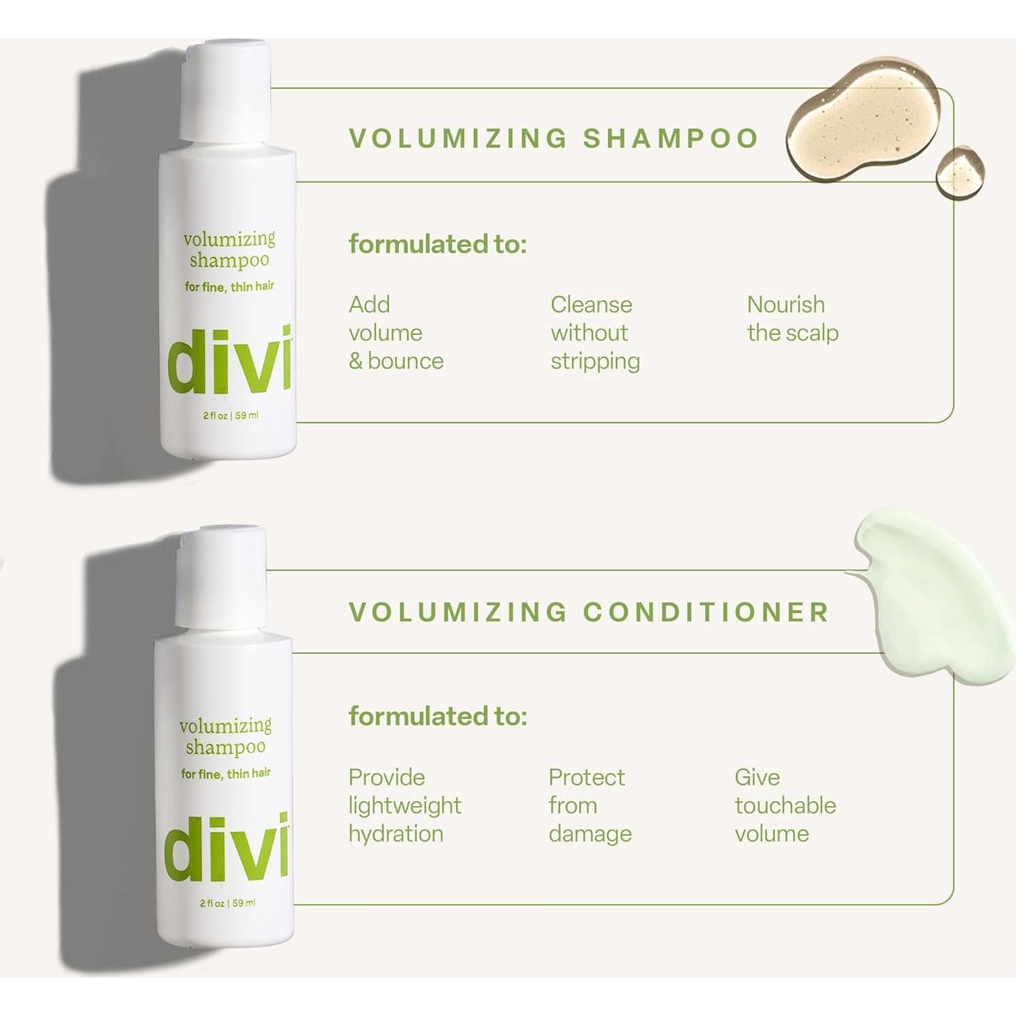 Champú Voluminizador Divi 59 ml - Cabello Fino y Cuero Cabelludo Saludable
