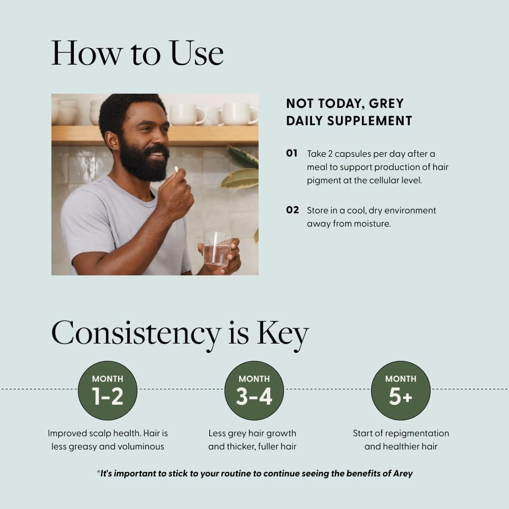 Suplemento No Hoy Arey para Cabello Gris - 60 Cápsulas