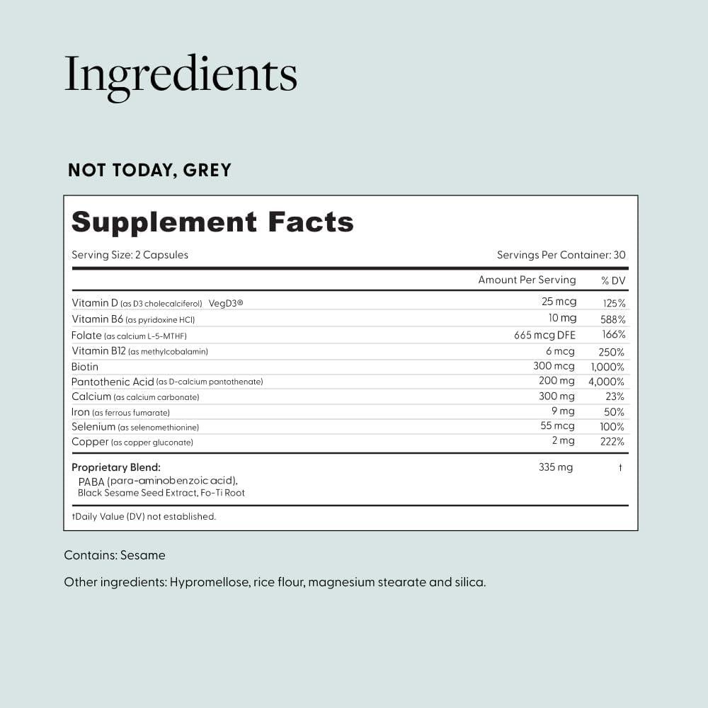 Suplemento No Hoy Arey para Cabello Gris - 60 Cápsulas